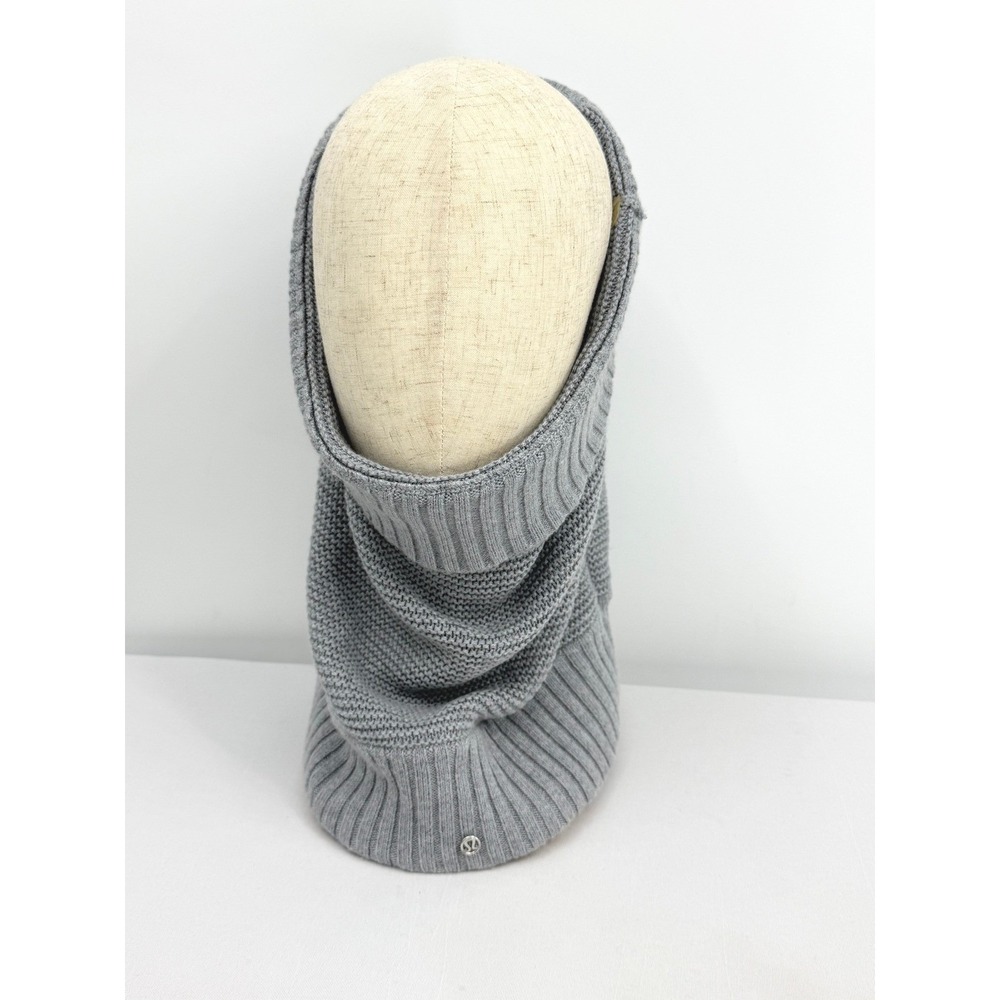 Lululemon Neck Warmer OS Gray Ribbed Knit Gaiter Scarf W9486S